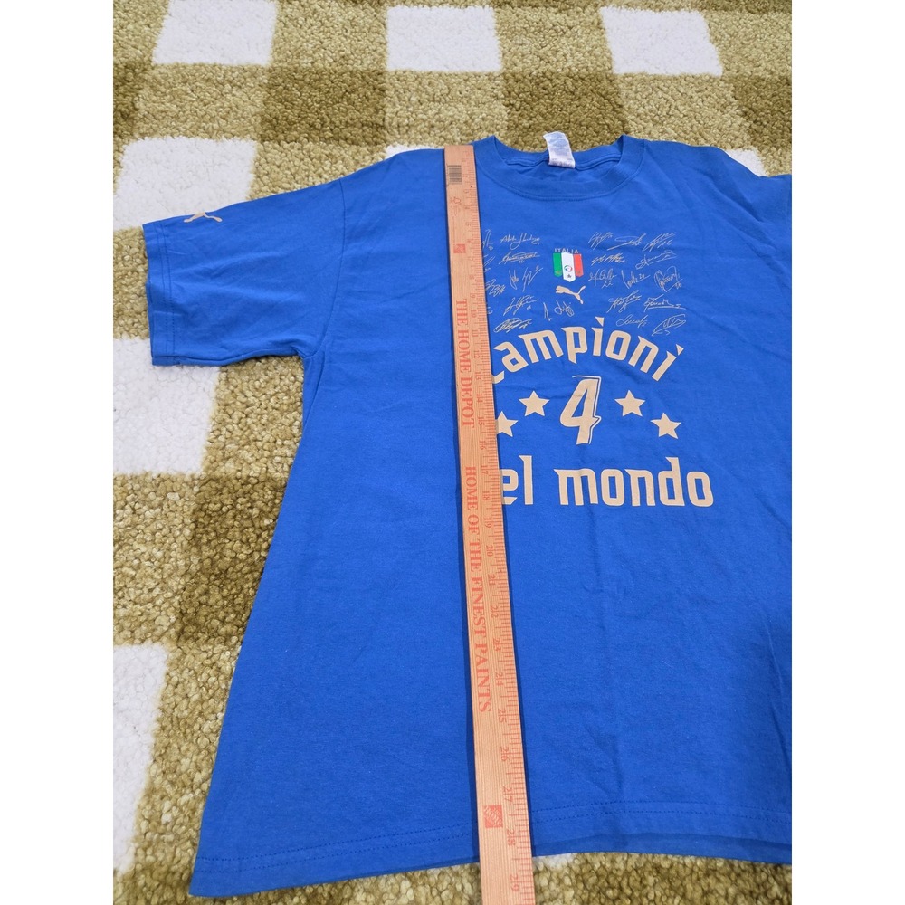 Puma Italia Campioni del Mondo 4 Blue Soccer T-Shirt Mens Large Italy World Cup - Picture 5 of 7